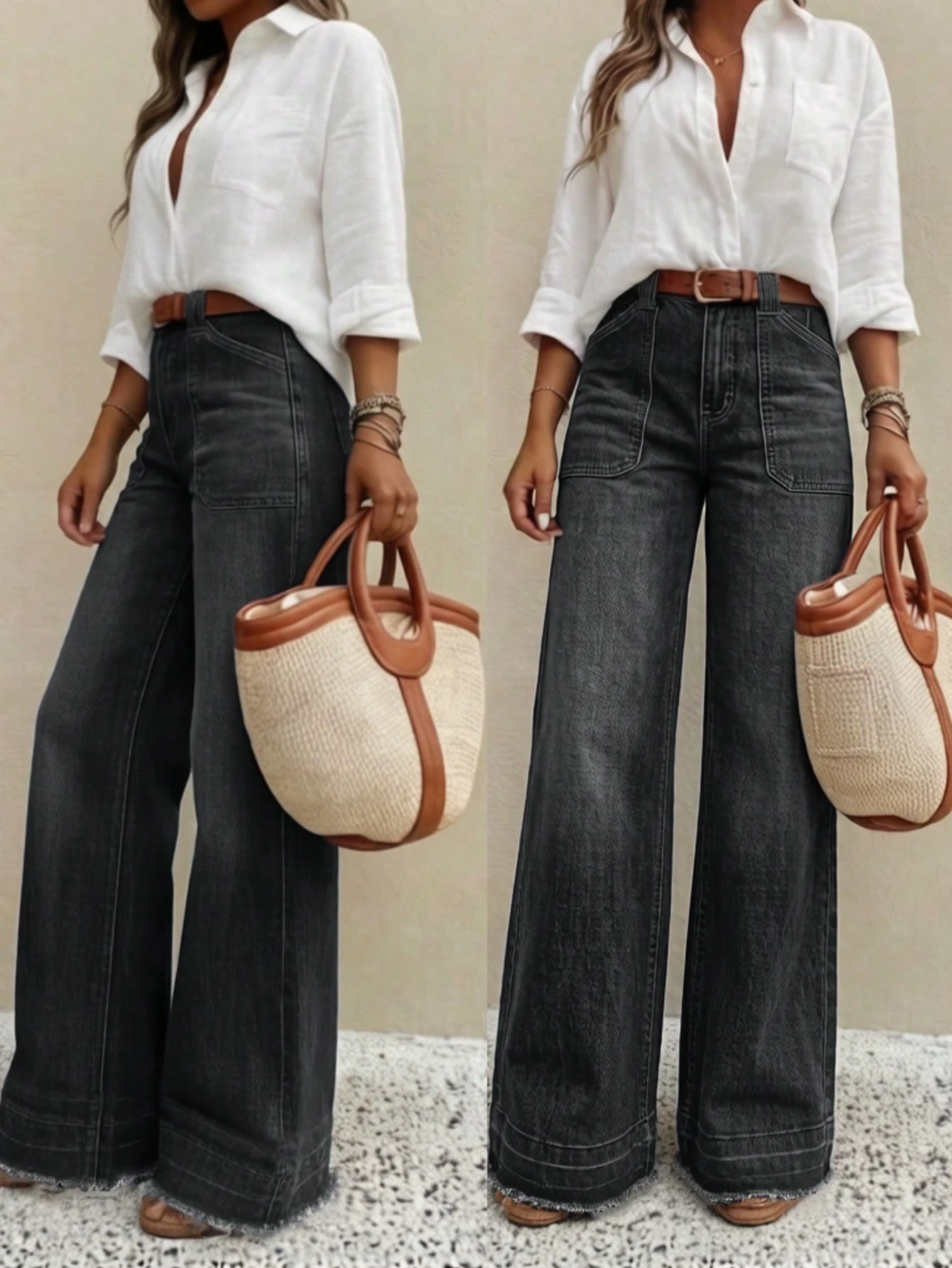 New Women's Cargo Style Wide-Leg Jeans (2026)