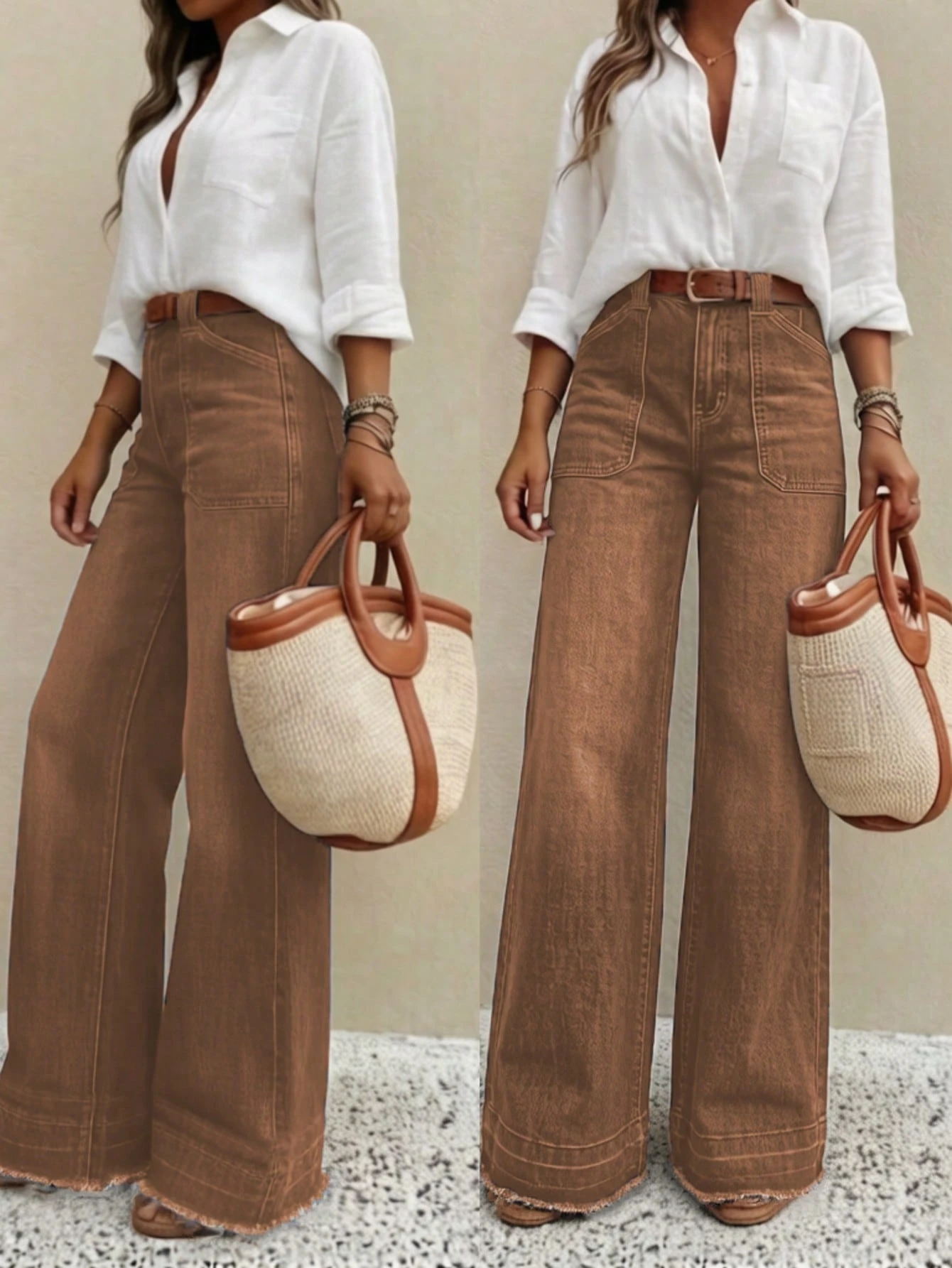 New Women's Cargo Style Wide-Leg Jeans (2026)