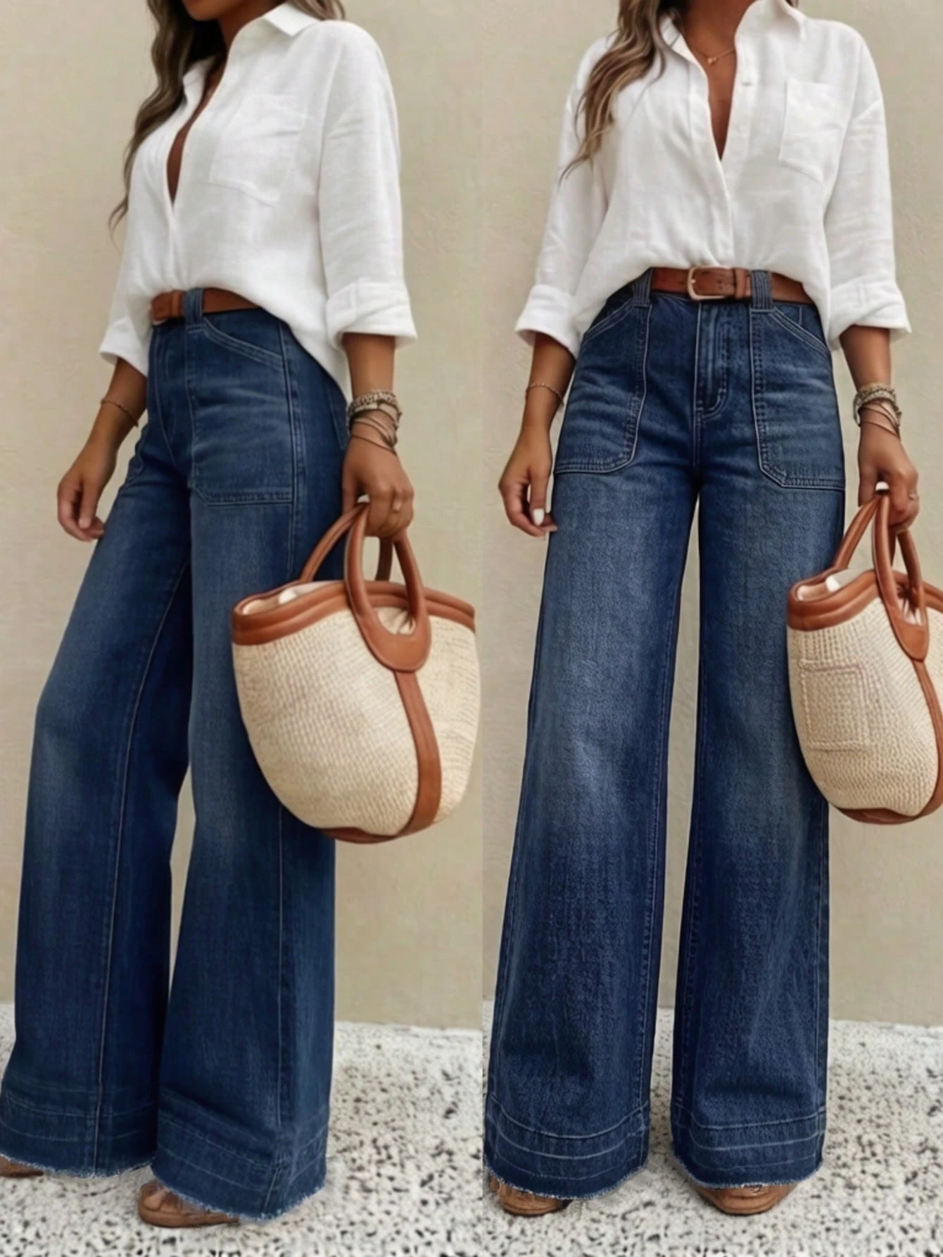 New Women's Cargo Style Wide-Leg Jeans (2026)