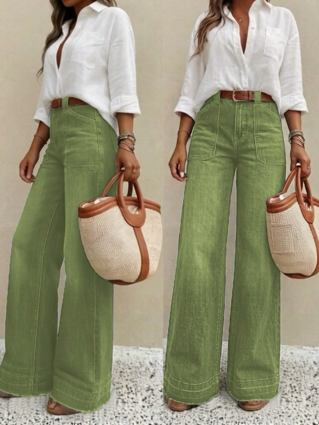 New Women's Cargo Style Wide-Leg Jeans (2026)