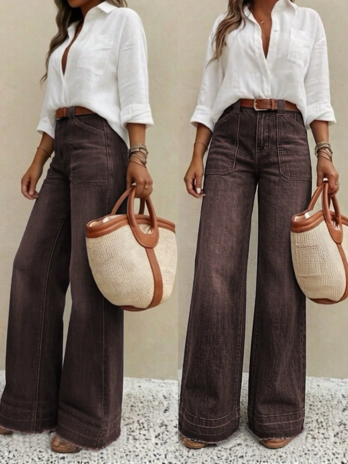 New Women's Cargo Style Wide-Leg Jeans (2026)