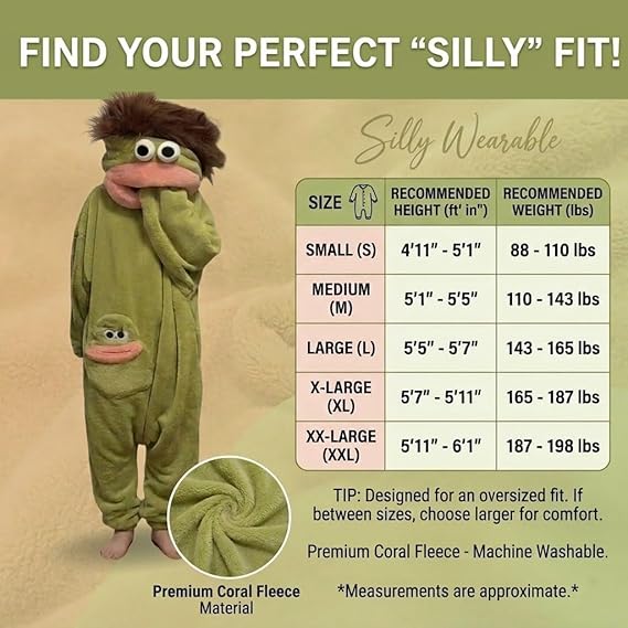 Funny Big Mouth Monster Hooded Onesie Pajamas with Large Comb - Oversized Plush Fleece Loungewear Nightwear for Sleeping, Parties