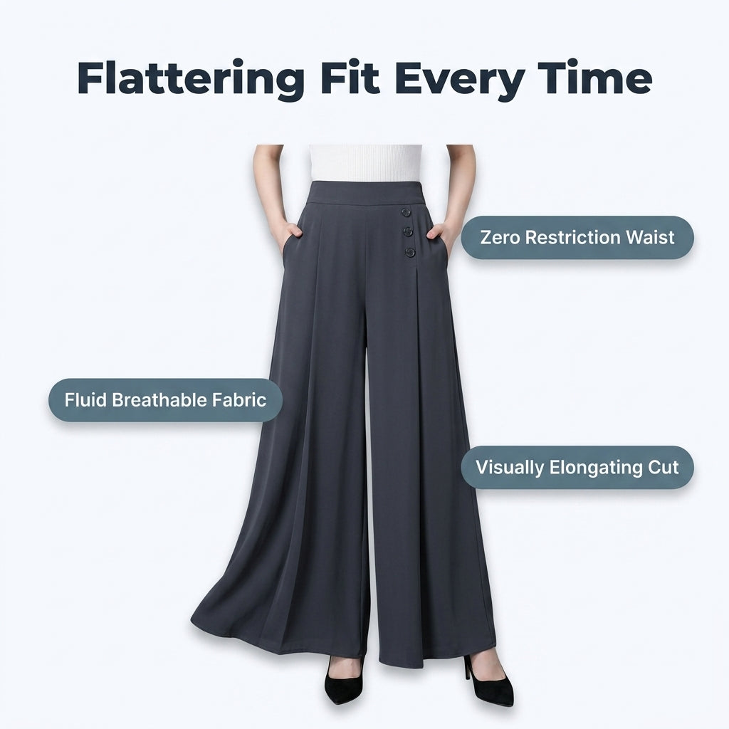 QUEENWAY | Elegant Wide-Leg Pants - Instantly flatters your figure