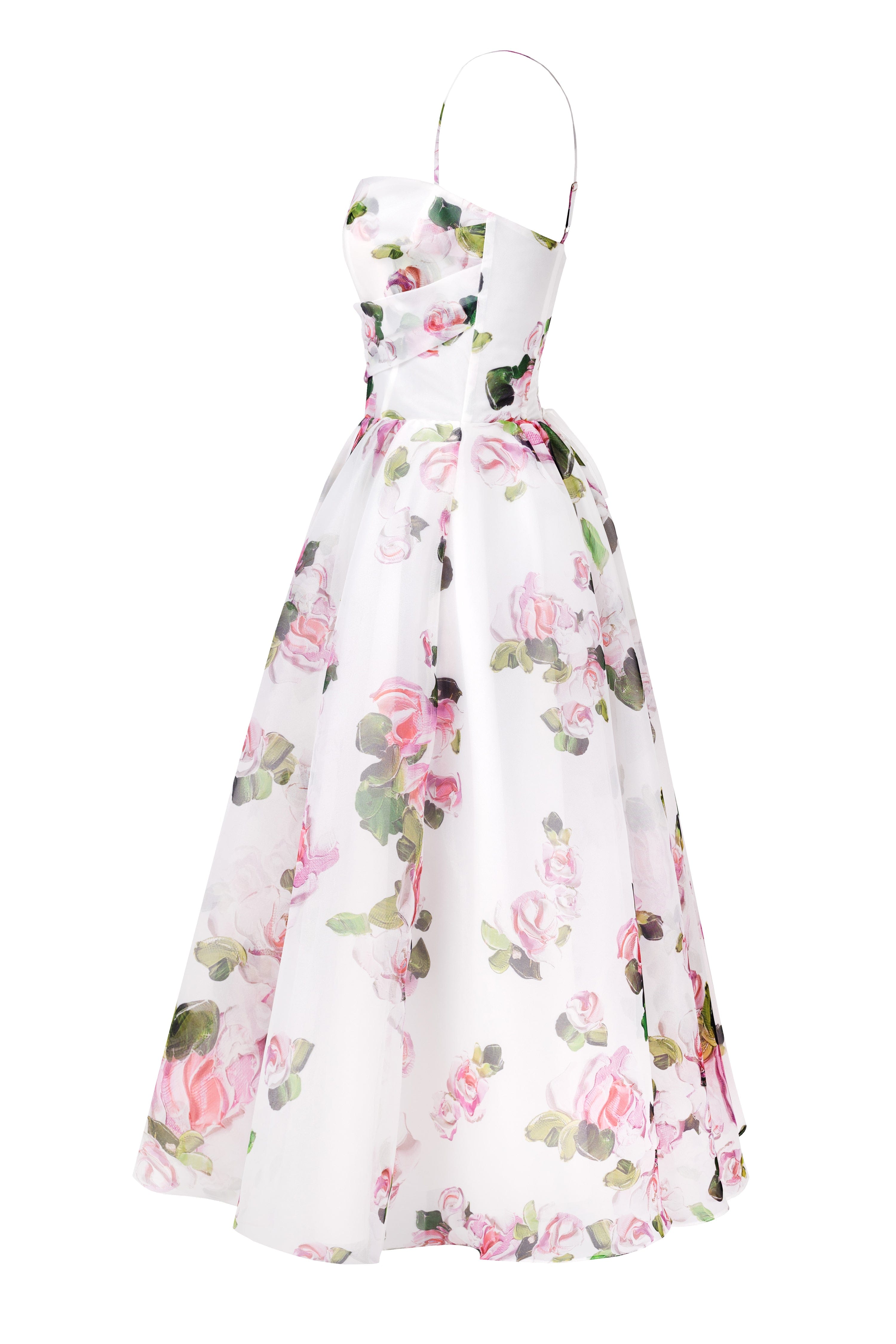 QUEENWAY | Apple Blossom Spaghetti Strap Midi Dress