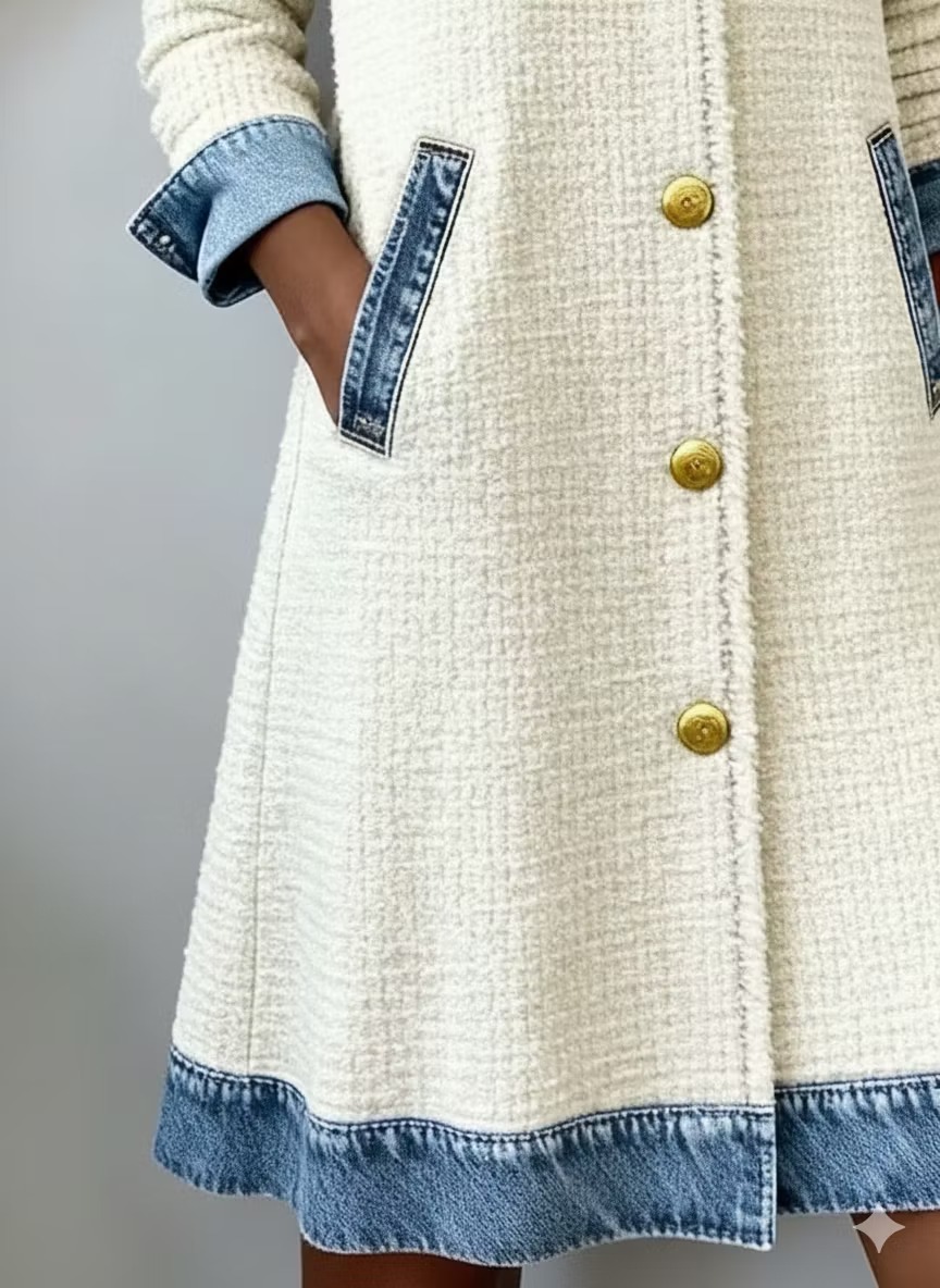 QUEENWAY | Women'S Casual Denim Patchwork Dress