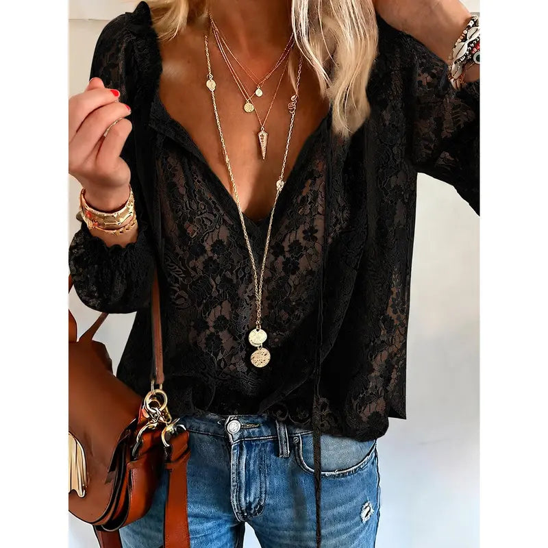 QUEENWAY | 🌷 Lace Elegance Top