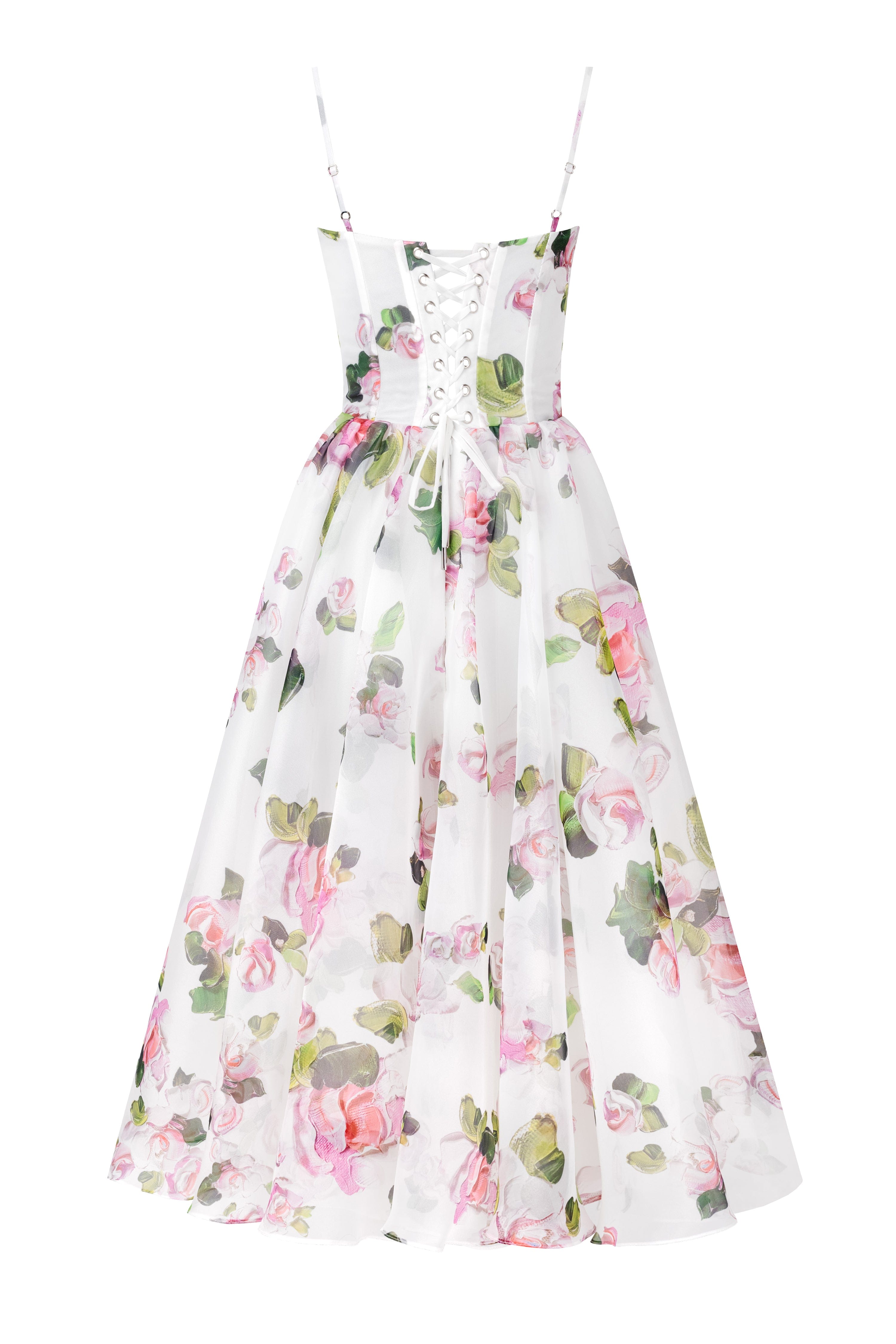 QUEENWAY | Apple Blossom Spaghetti Strap Midi Dress