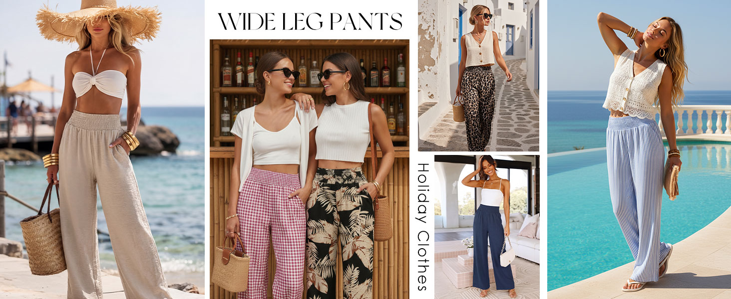 Womens Wide Leg Pants Flowy