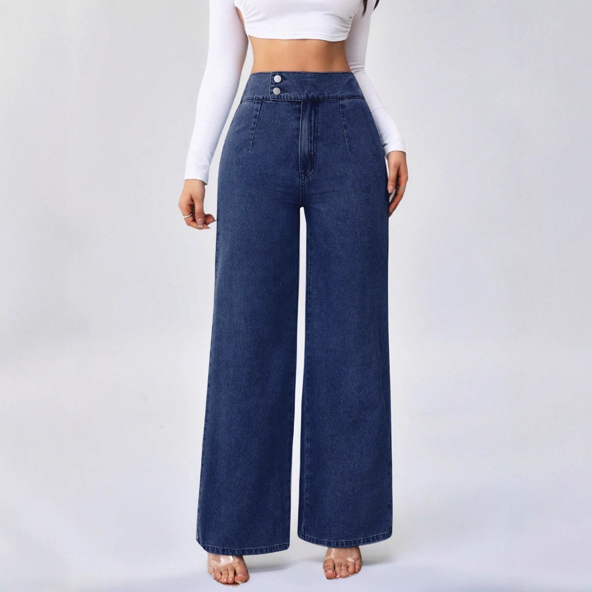QUEENWAY | Straight Leg Loose Fit High Waist Jeans
