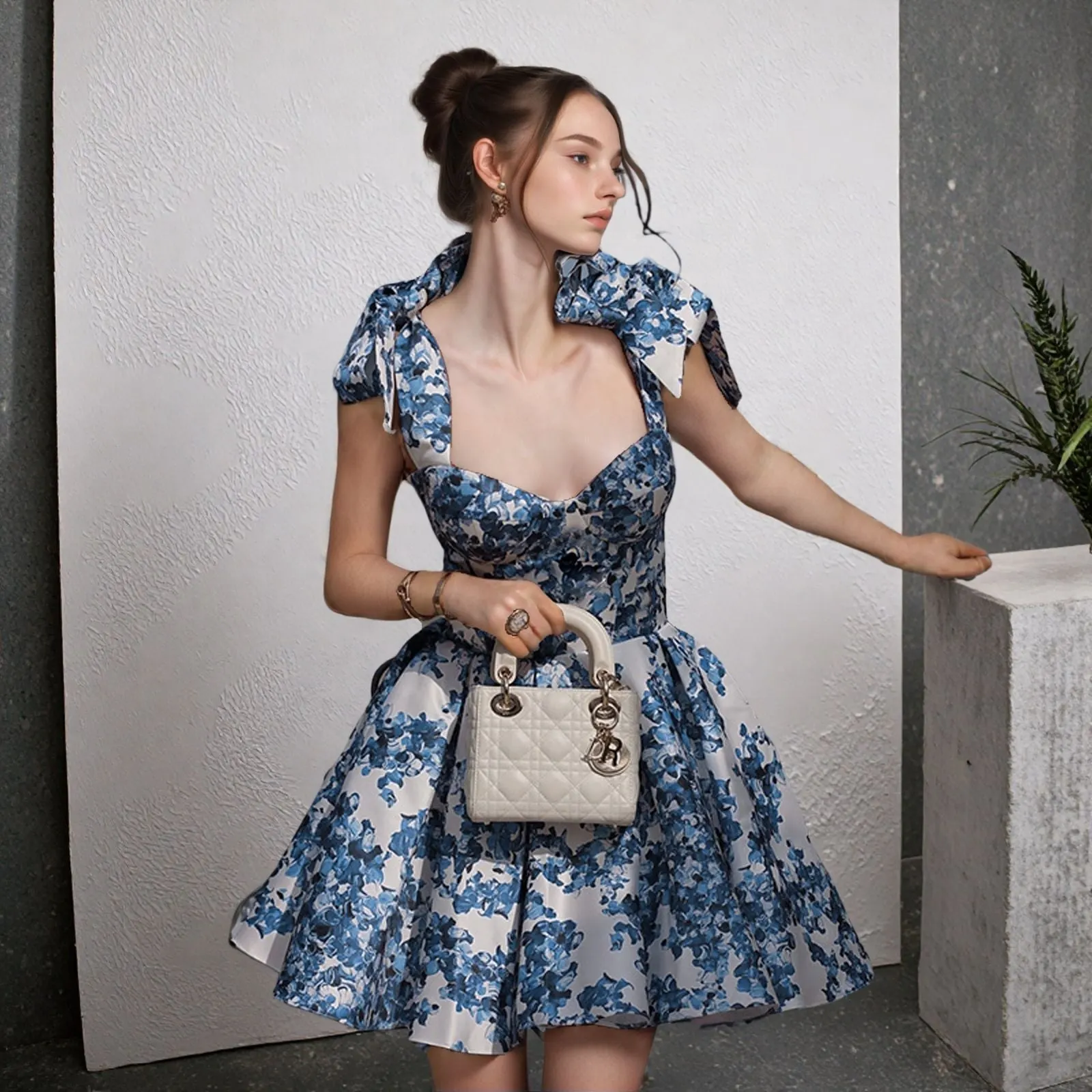 🔥 HOT SALE 49% Off 🔥 Eden Floral Print Bow Shoulder Dresses