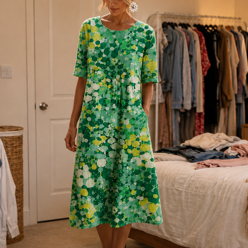 Midi Dress That Covers Arms, Never Overheats