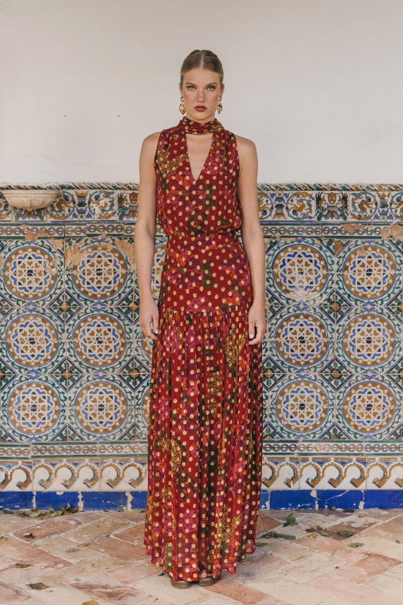 QUEENWAY | Bohemian Halter Skirt Set