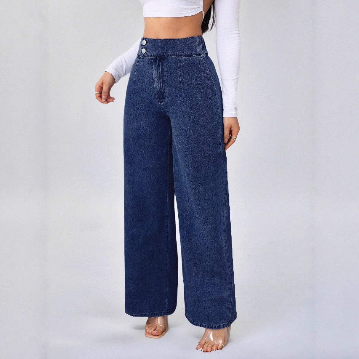 QUEENWAY | Straight Leg Loose Fit High Waist Jeans