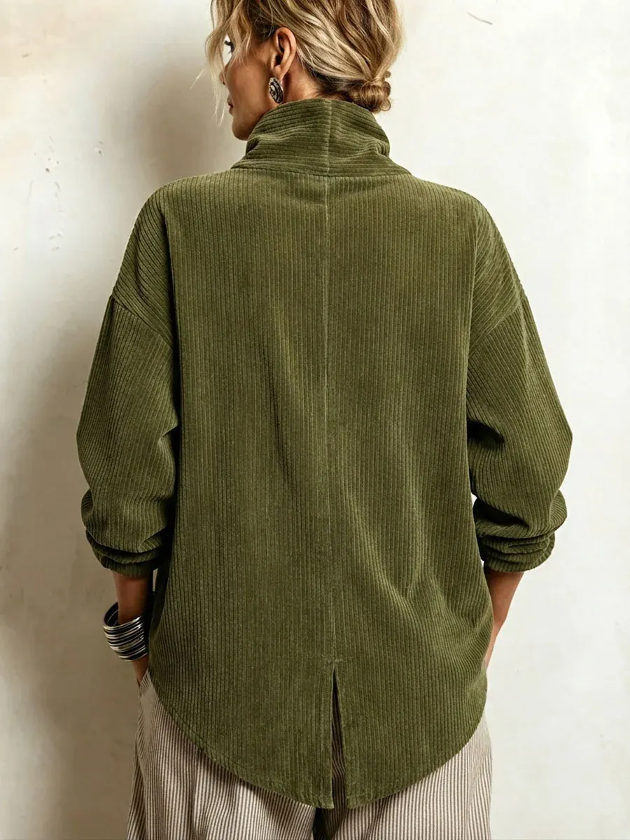 QUEENWAY | Corduroy Asymmetrical Collar Jacket