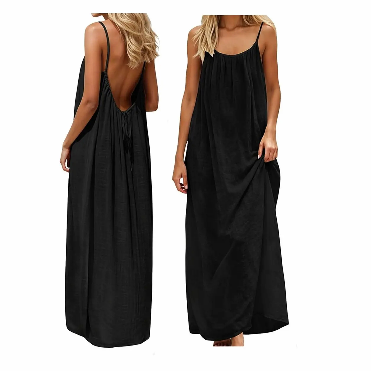 2026 New Women'S Camisole Backless Loose Long Home Wear Dress