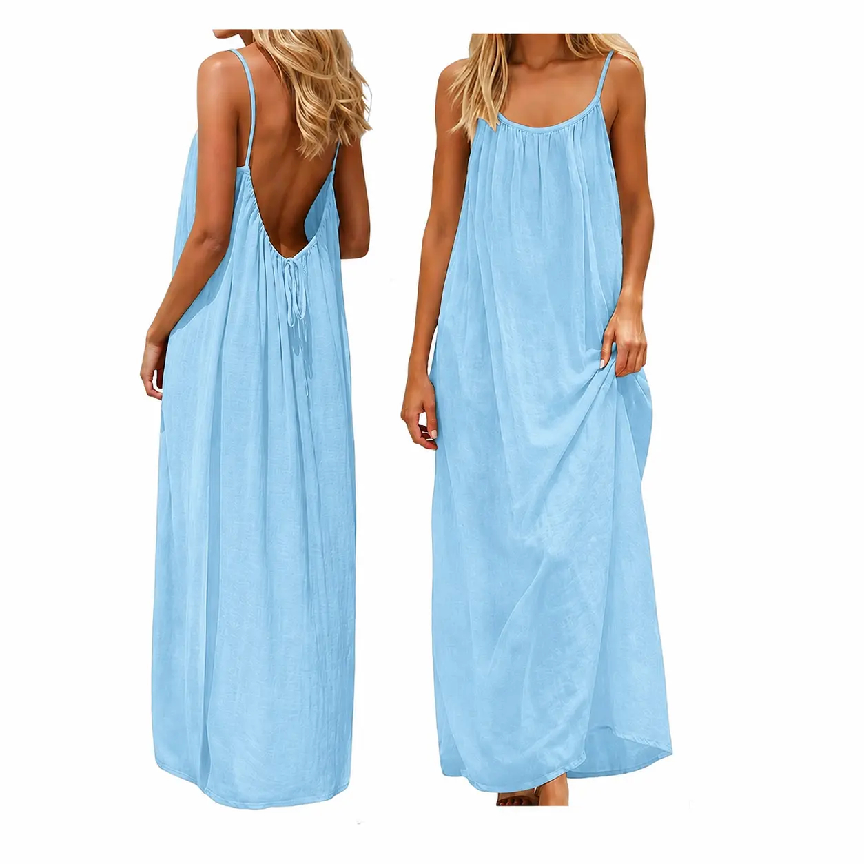 2026 New Women'S Camisole Backless Loose Long Home Wear Dress