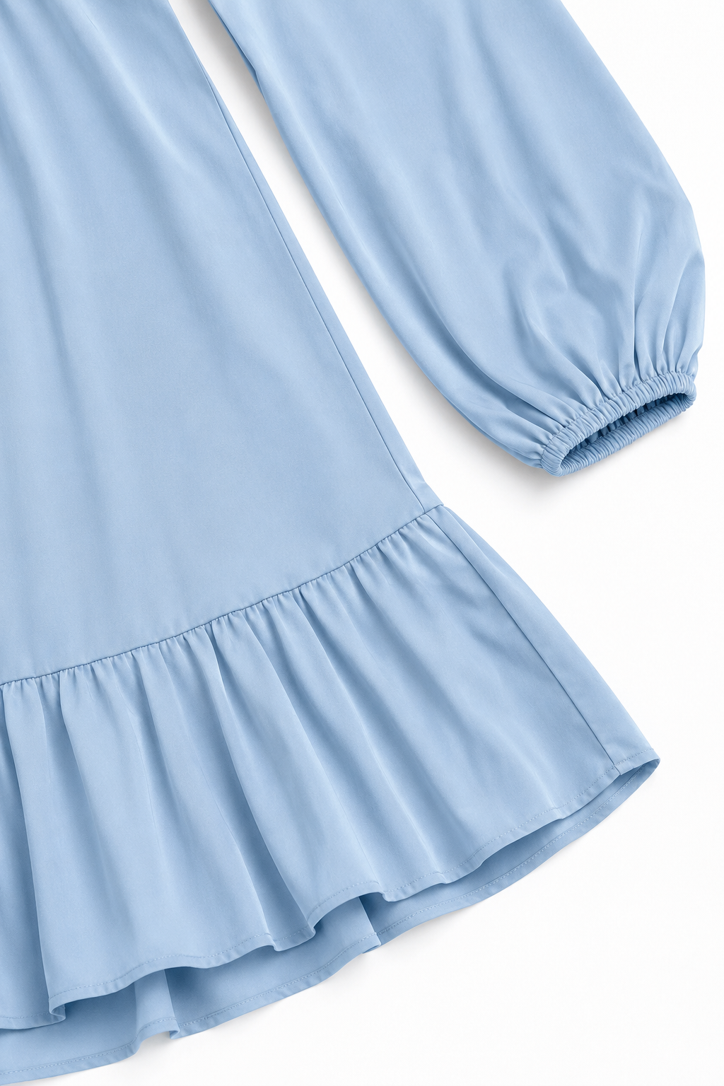 QUEENWAY | Smocked Square Neck Ruffled Midi Dress