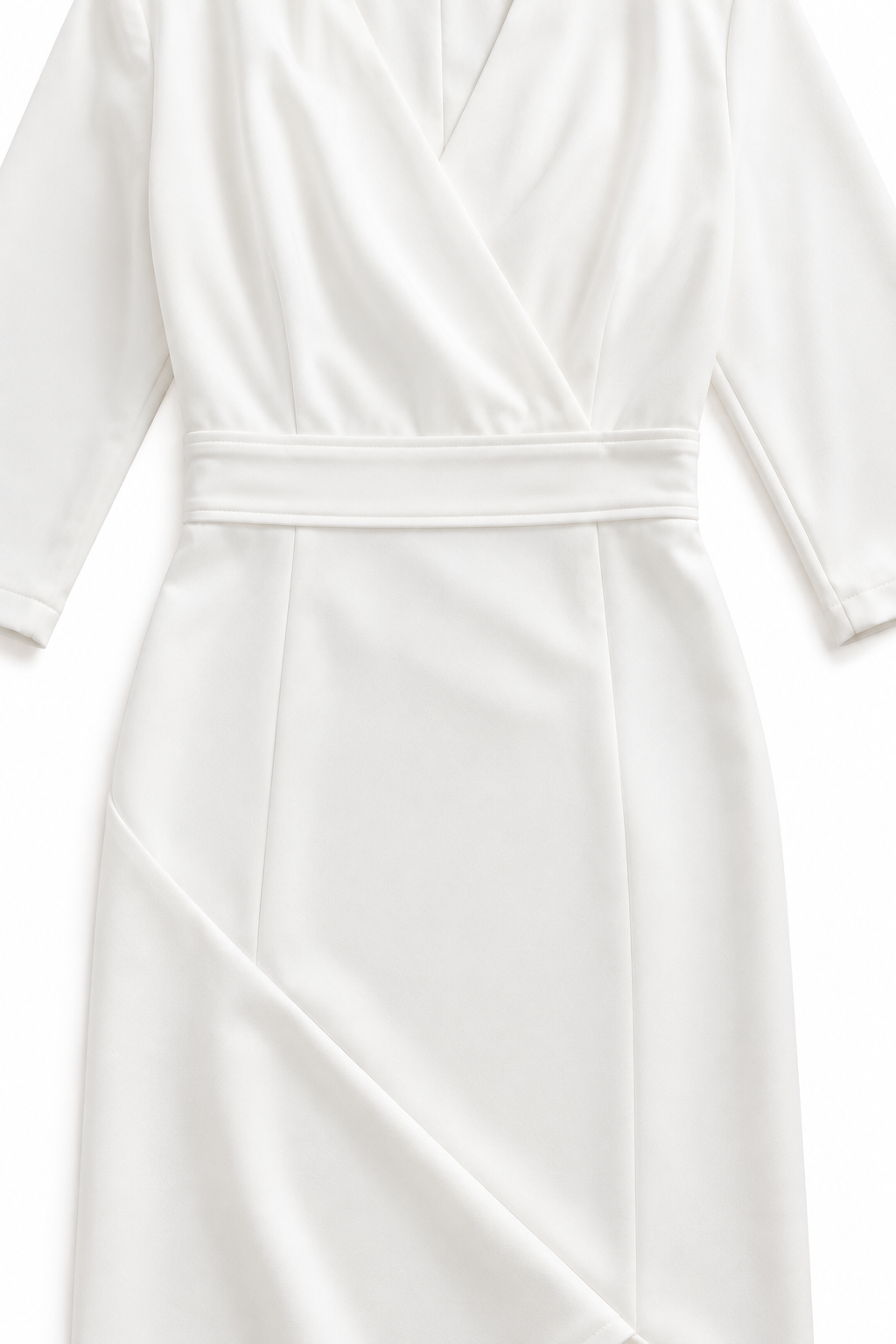 QUEENWAY | Wrap-Front Stretch Satin Midi Dress