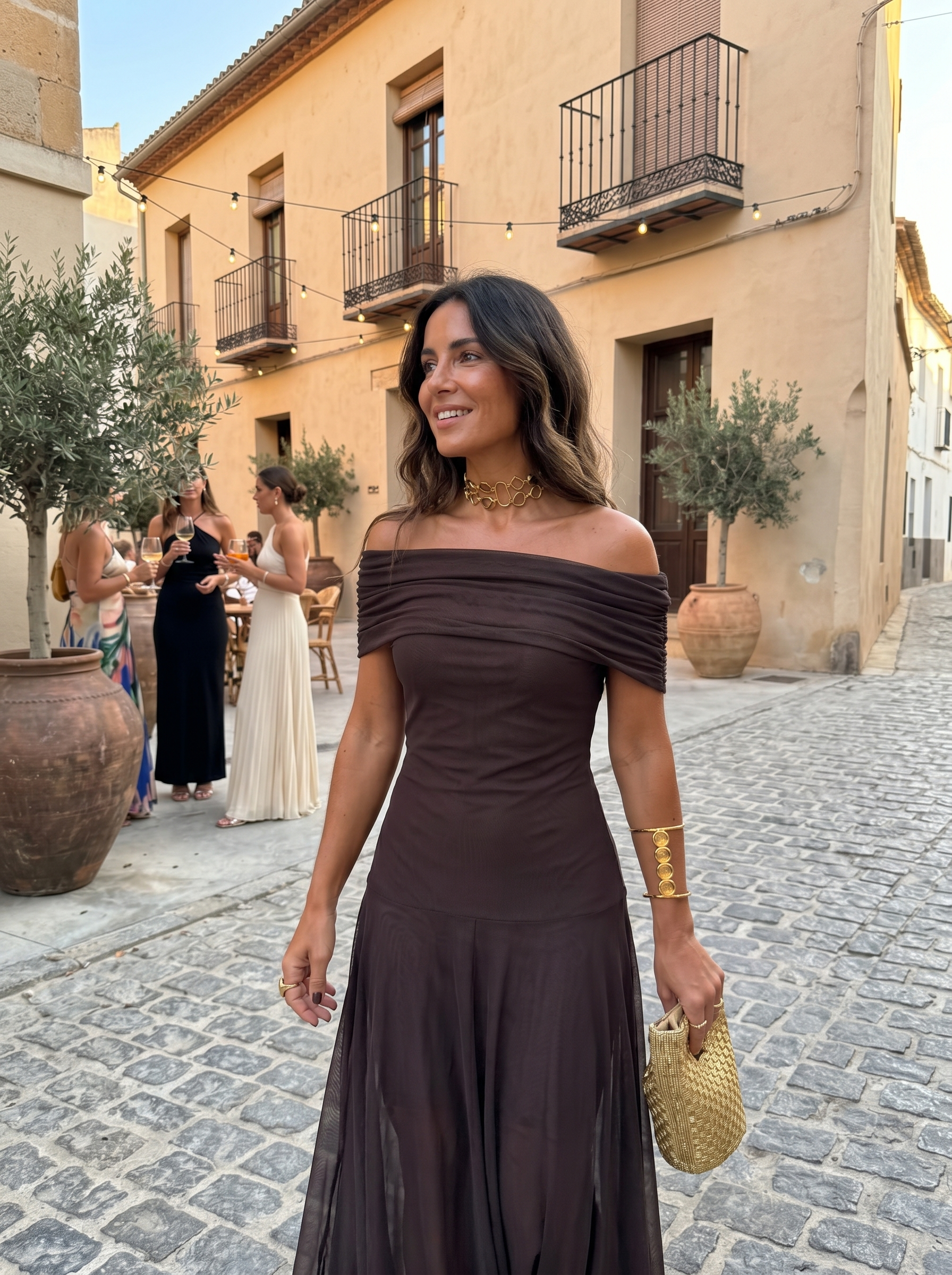QUEENWAY | Draped Off-Shoulder Dress