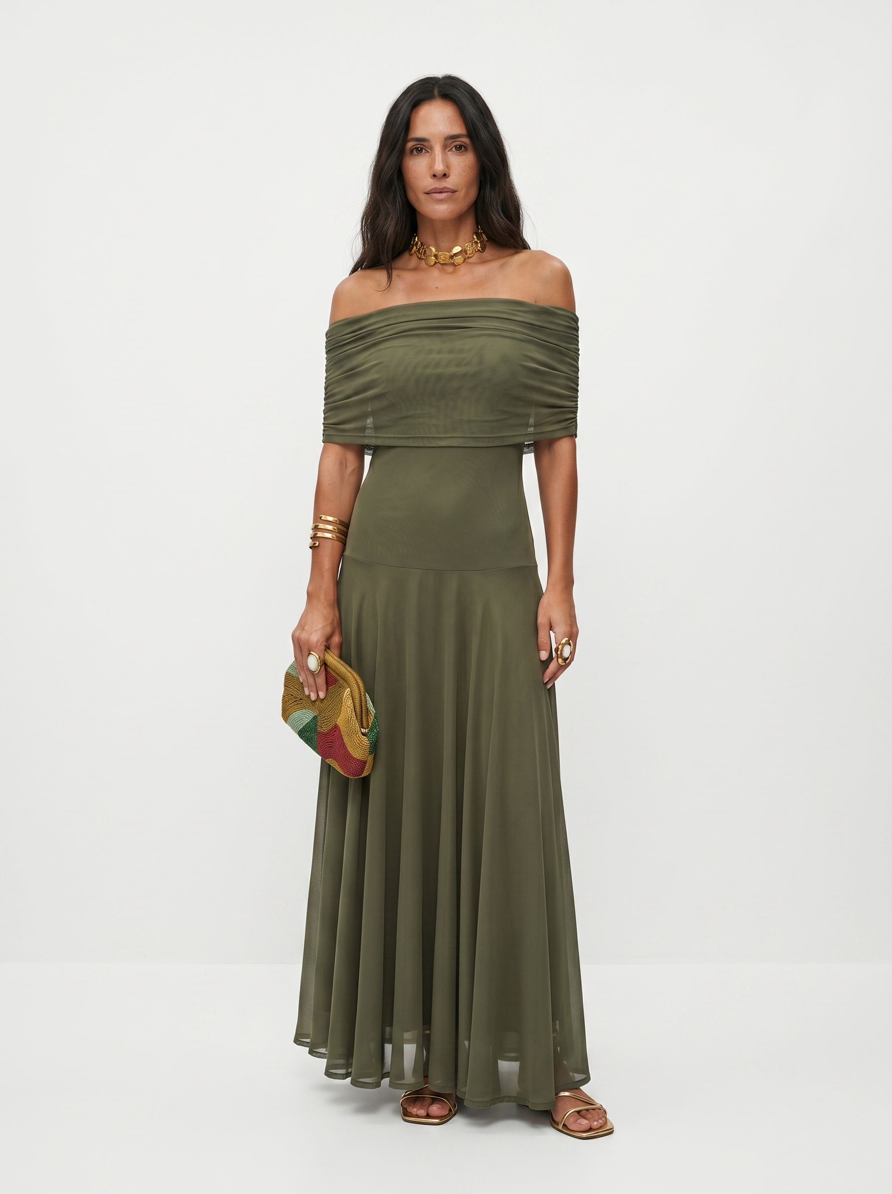 QUEENWAY | Draped Off-Shoulder Dress