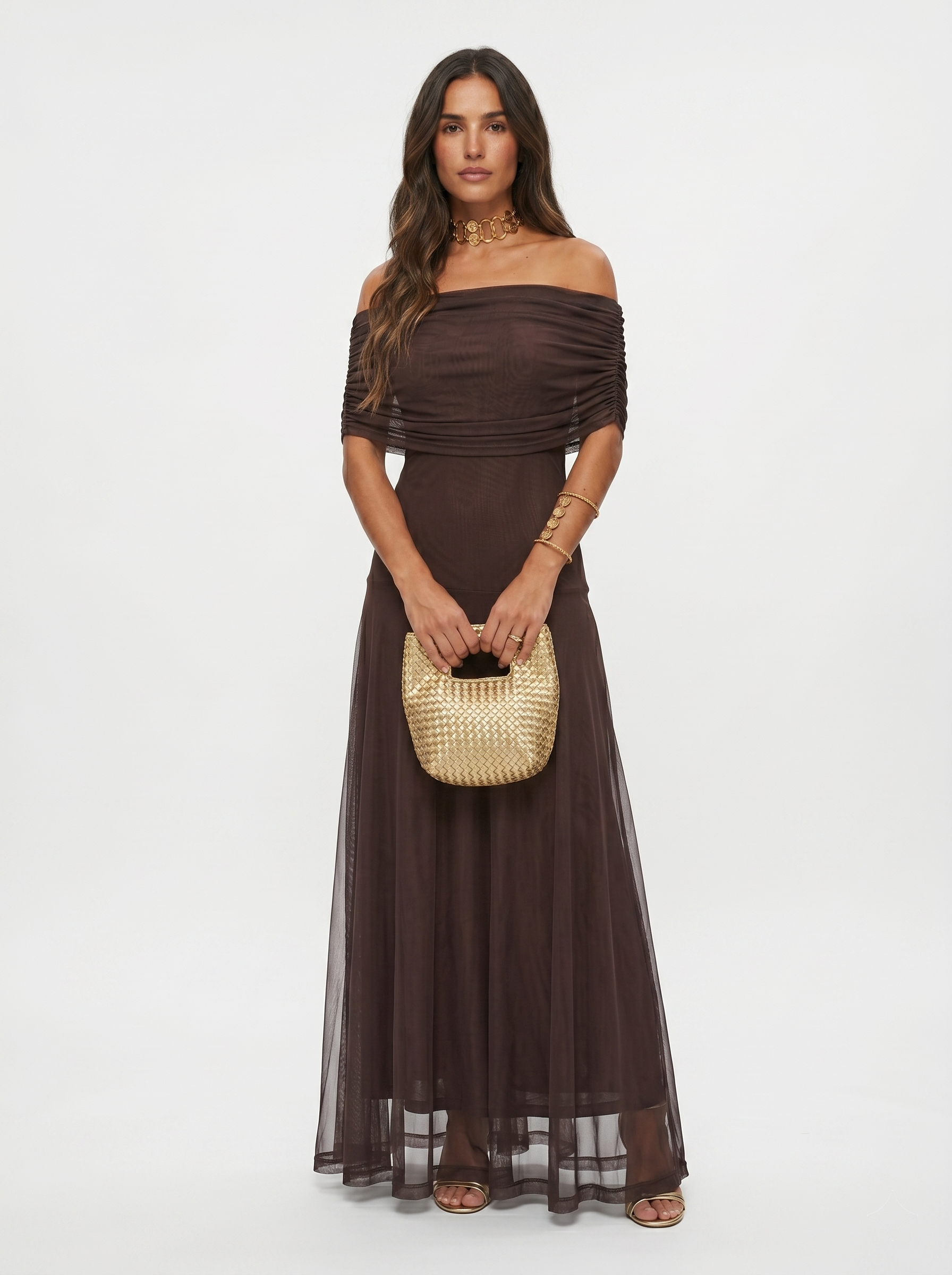 QUEENWAY | Draped Off-Shoulder Dress