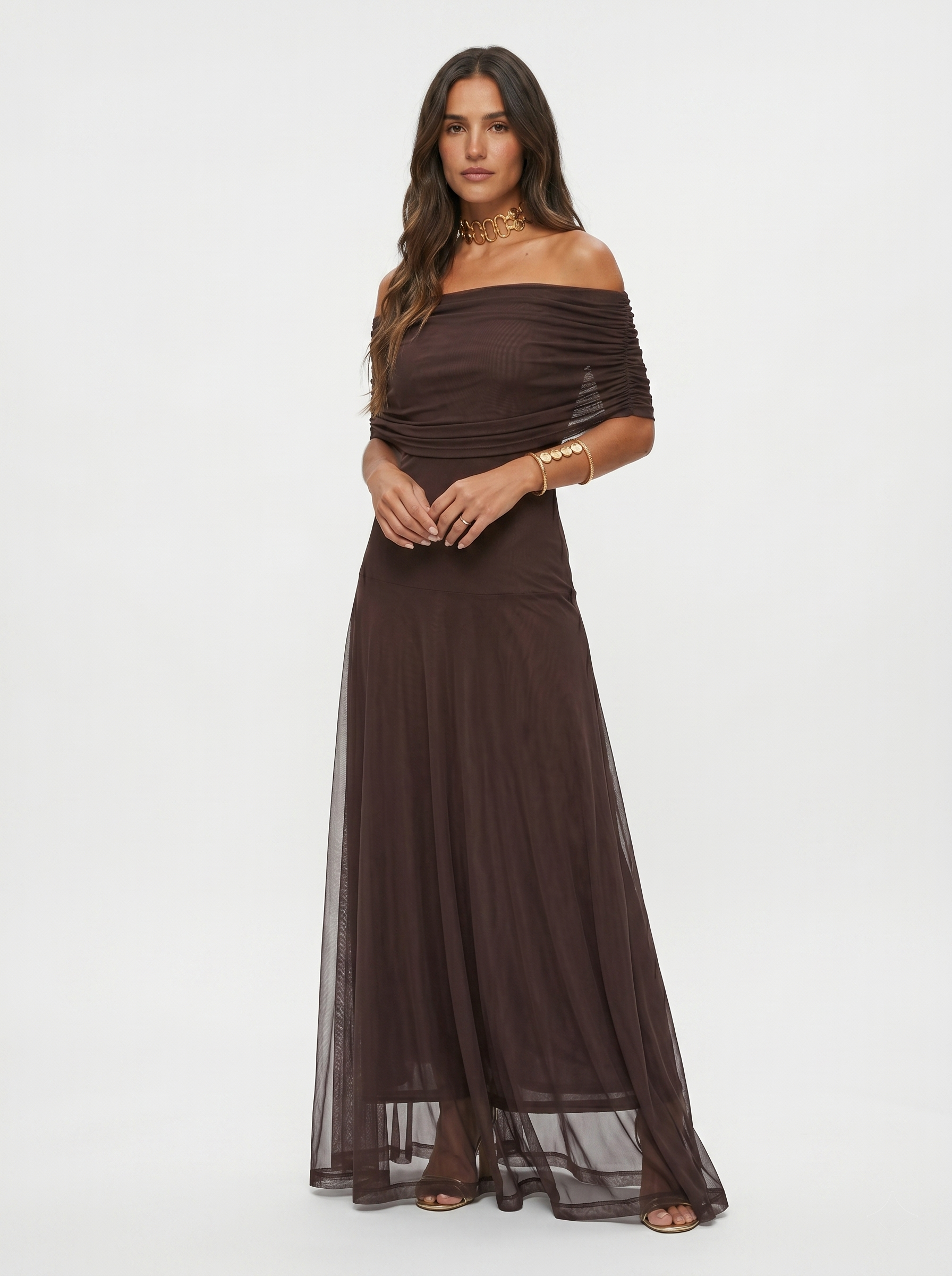 QUEENWAY | Draped Off-Shoulder Dress