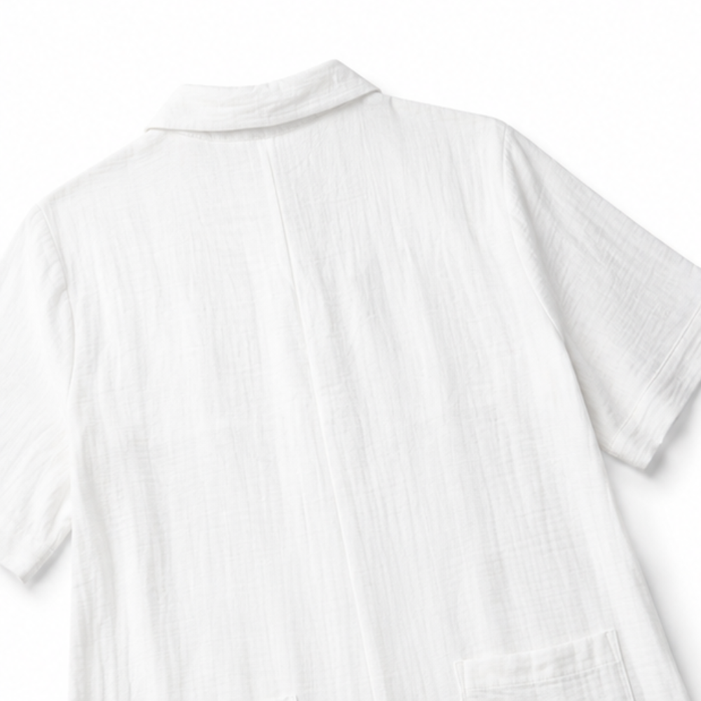 QUEENWAY | Wide-Leg Button-Front Shirt Collar Jumpsuit