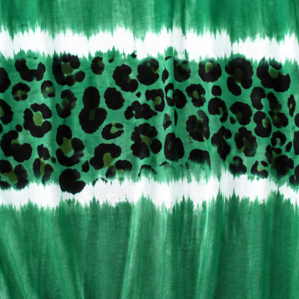 Tie-Dye Leopard Print V-Neck Knit Dress