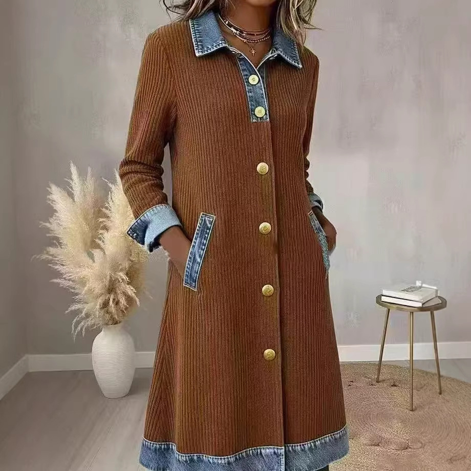 QUEENWAY | Women'S Casual Denim Patchwork Dress