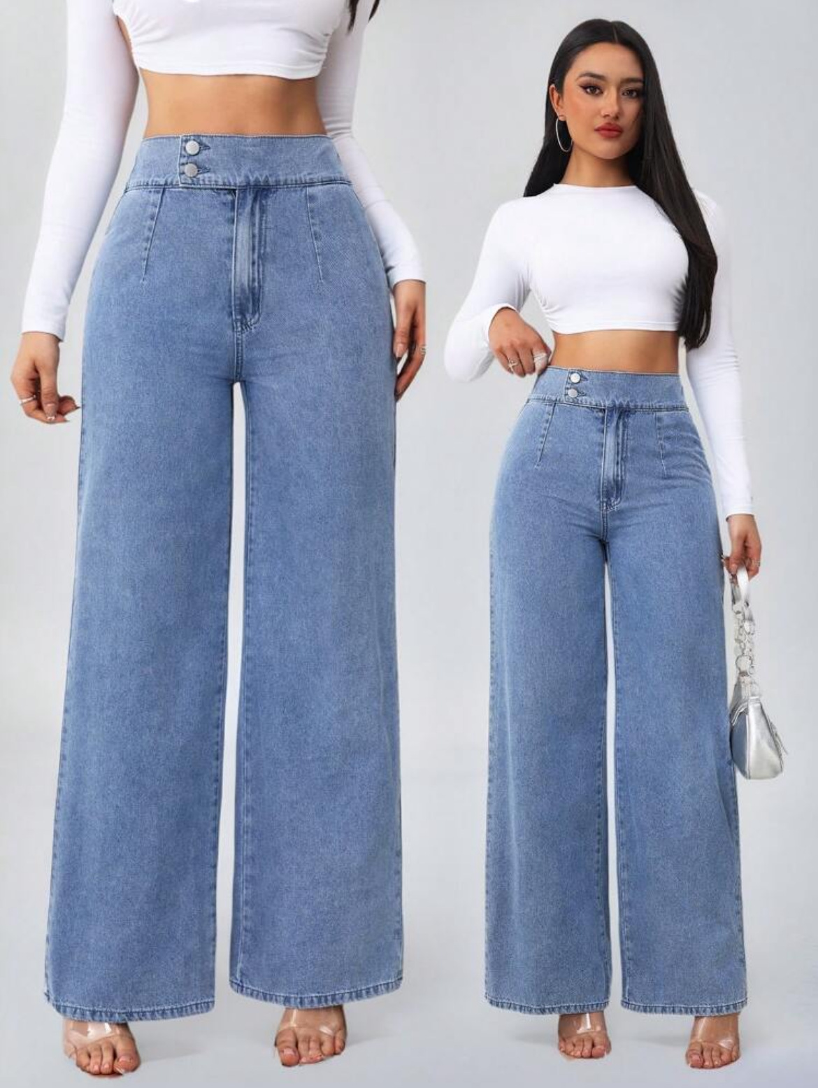 QUEENWAY | Straight Leg Loose Fit High Waist Jeans