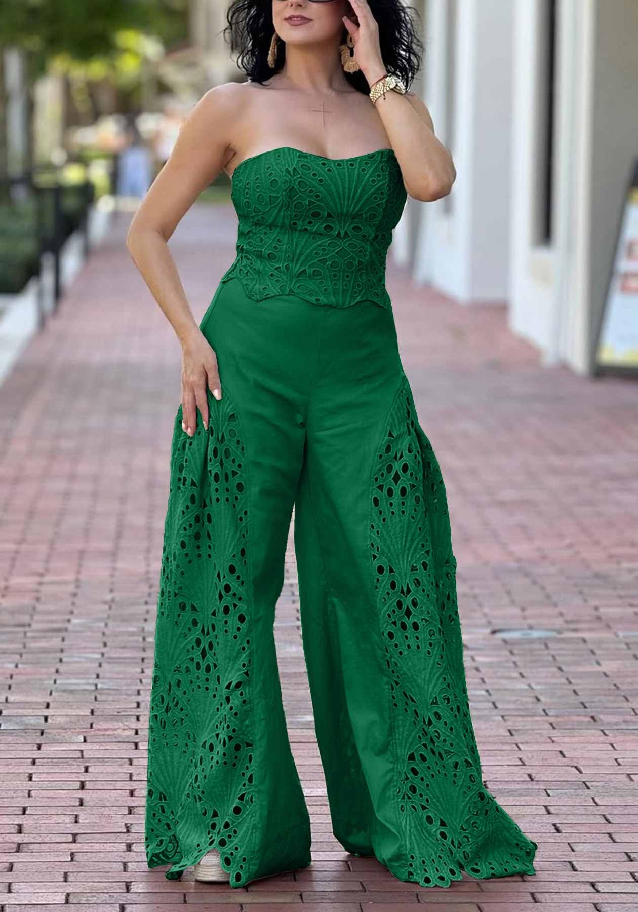 QUEENWAY | Lace Strapless Two-Piece Set