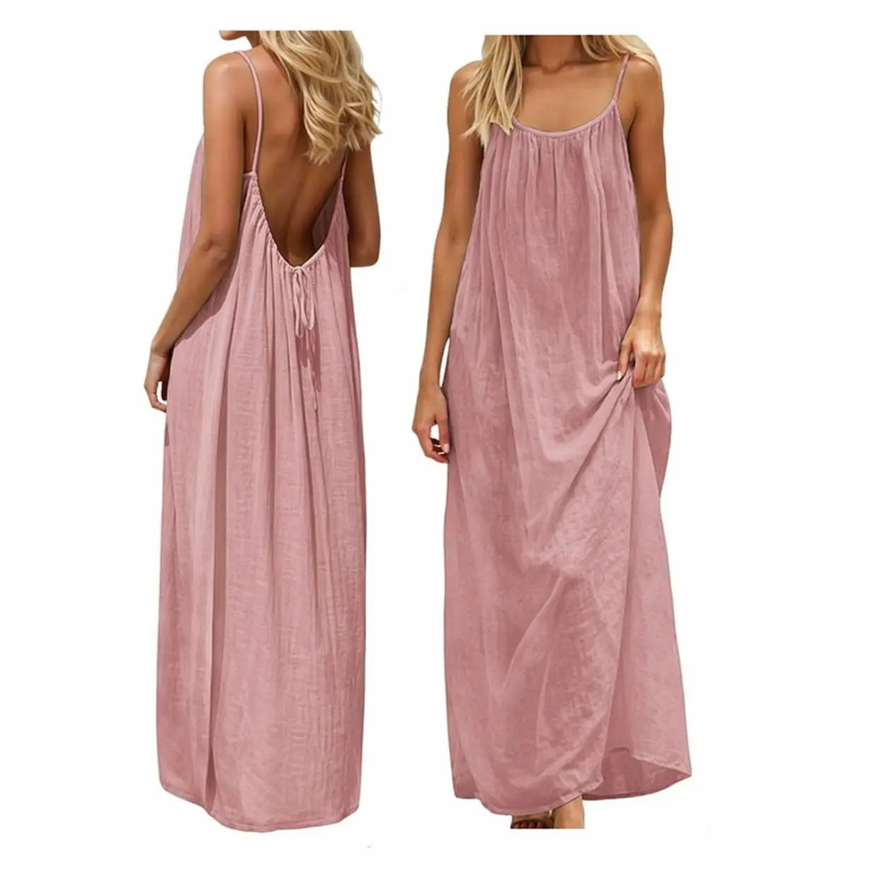 2026 New Women'S Camisole Backless Loose Long Home Wear Dress