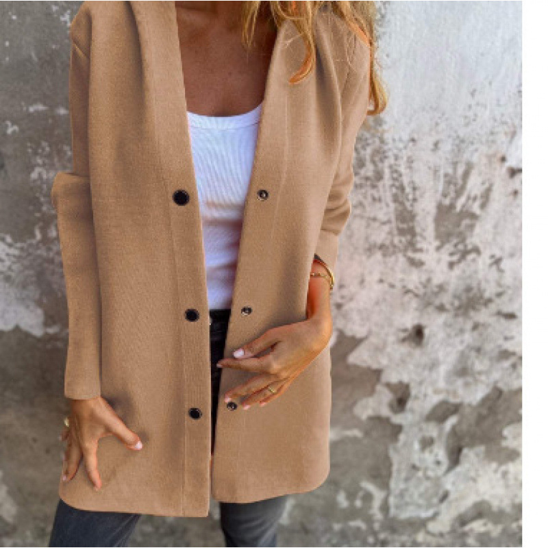 QUEENWAY | Casual Single Breasted Hooded Jacket