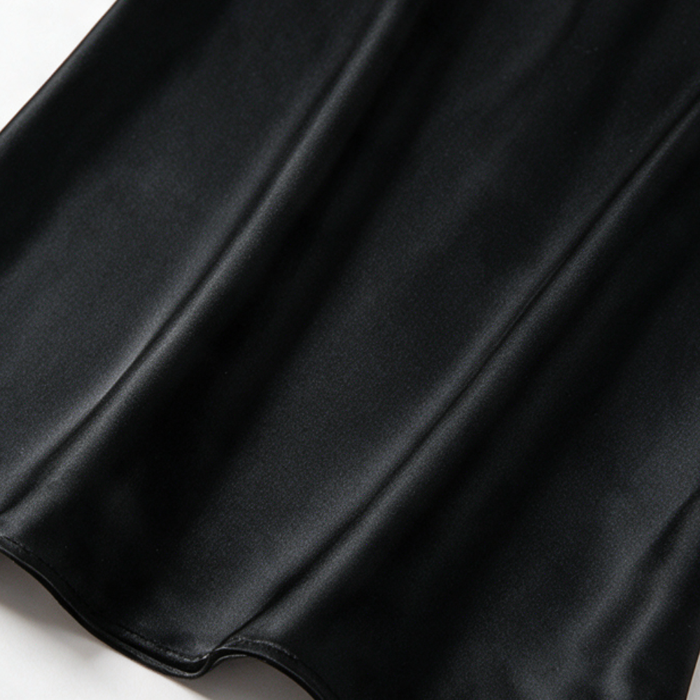 Lace-Bodice Bias-Cut Satin Slip Nightgown