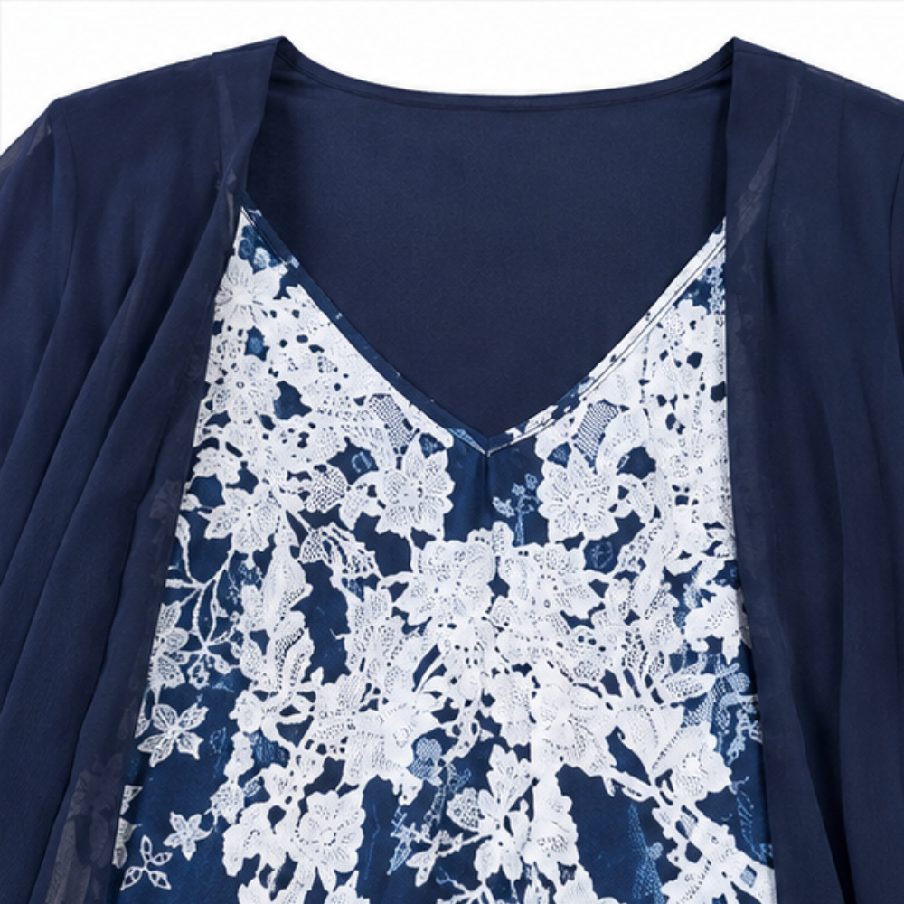 QUEENWAY | Floral Print Dress And Duster Set