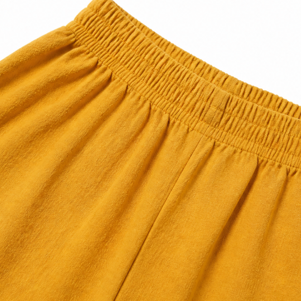 Stand-Collar Top And Wide-Leg Pants Set