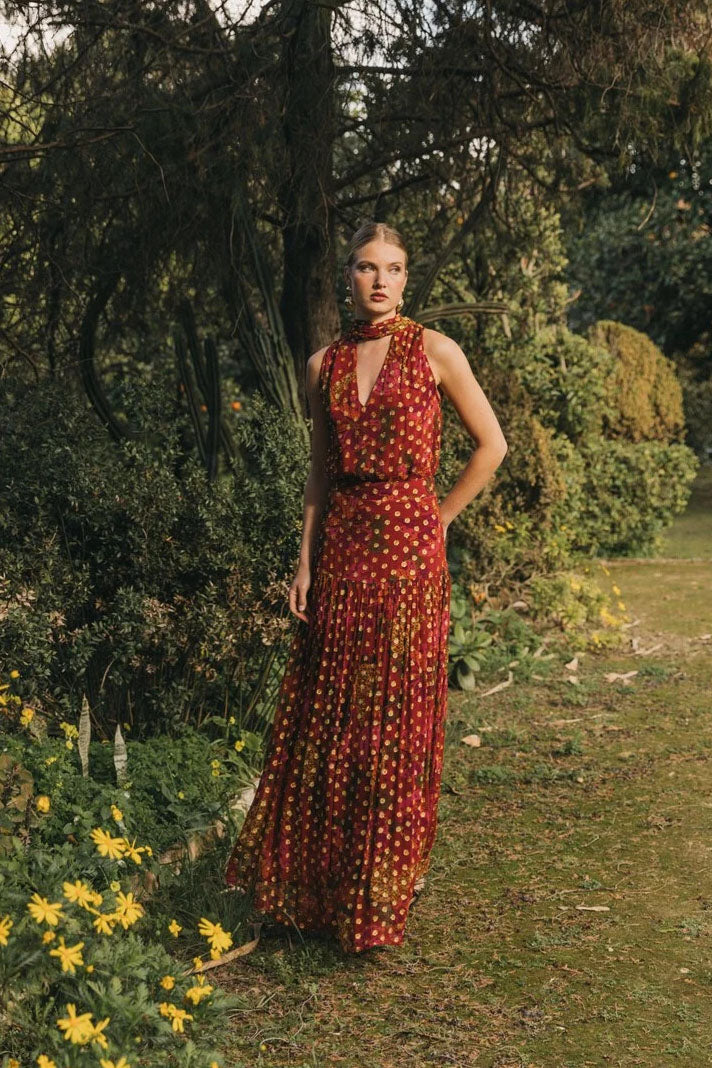 QUEENWAY | Bohemian Halter Skirt Set