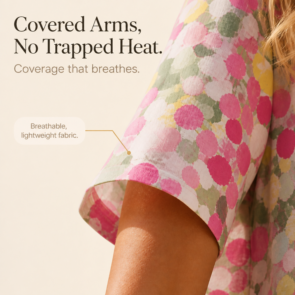 Midi Dress That Covers Arms, Never Overheats