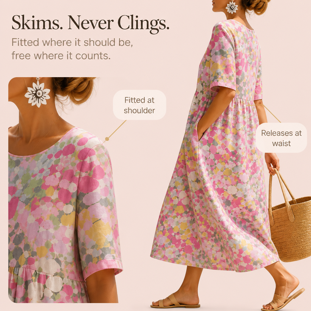 Midi Dress That Covers Arms, Never Overheats