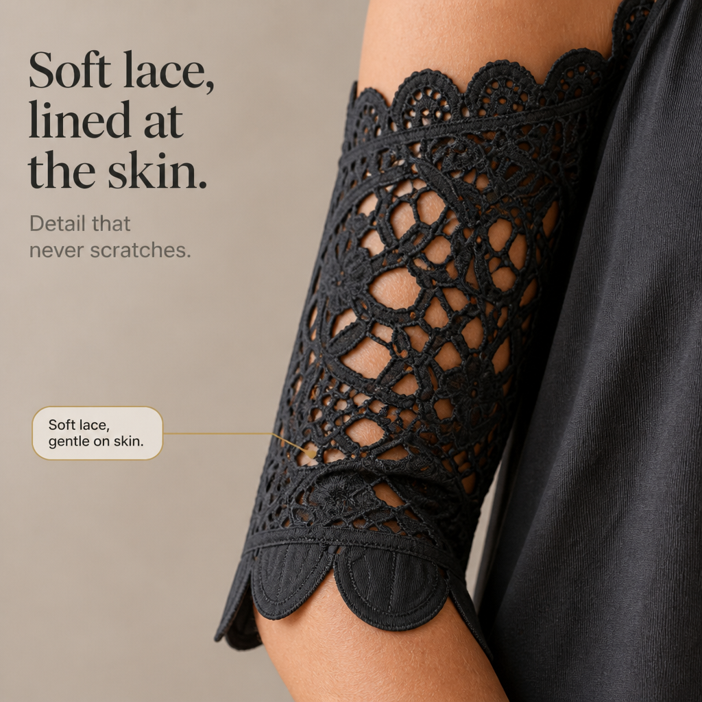 Cold-Shoulder Lace-look Sleeve Zip