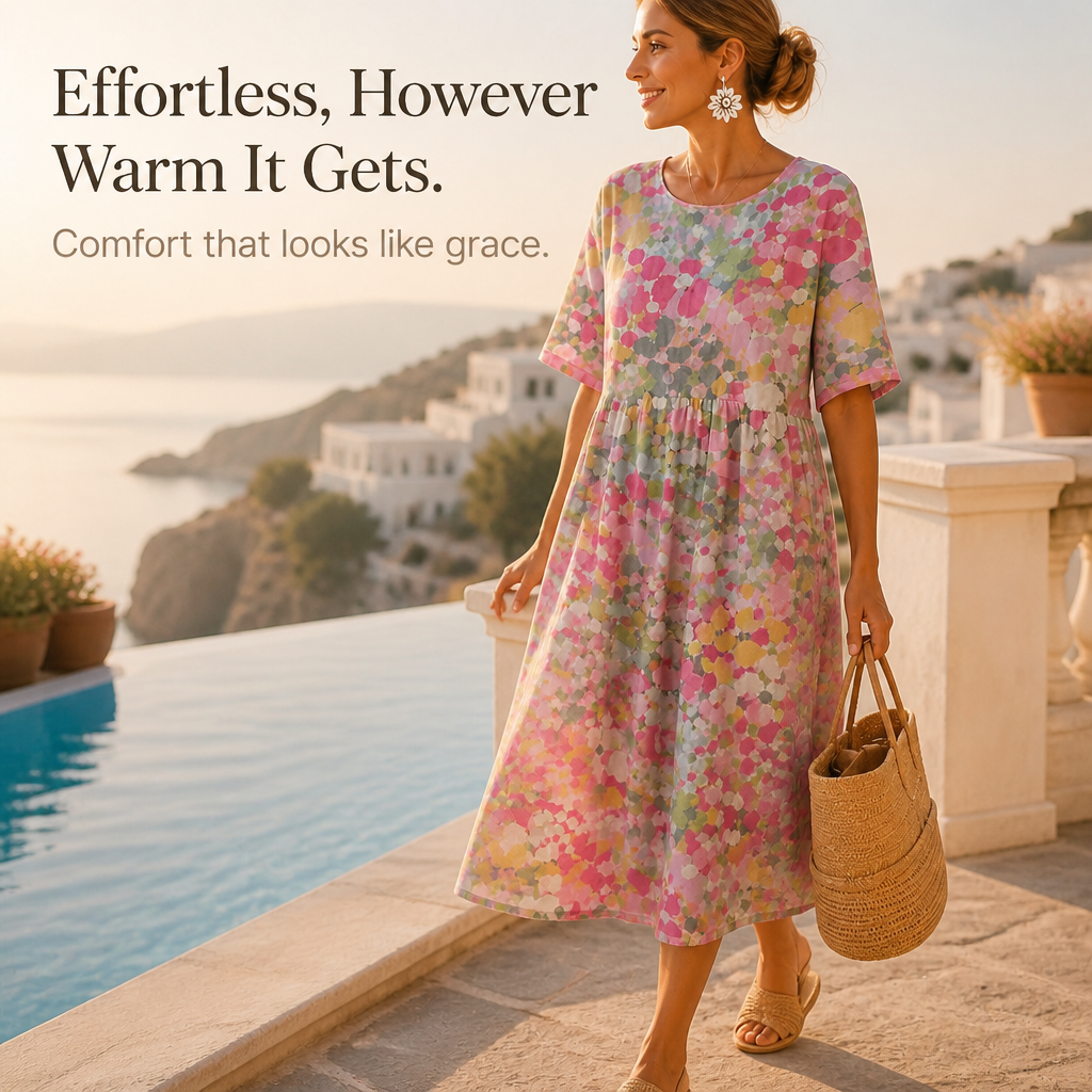 Midi Dress That Covers Arms, Never Overheats