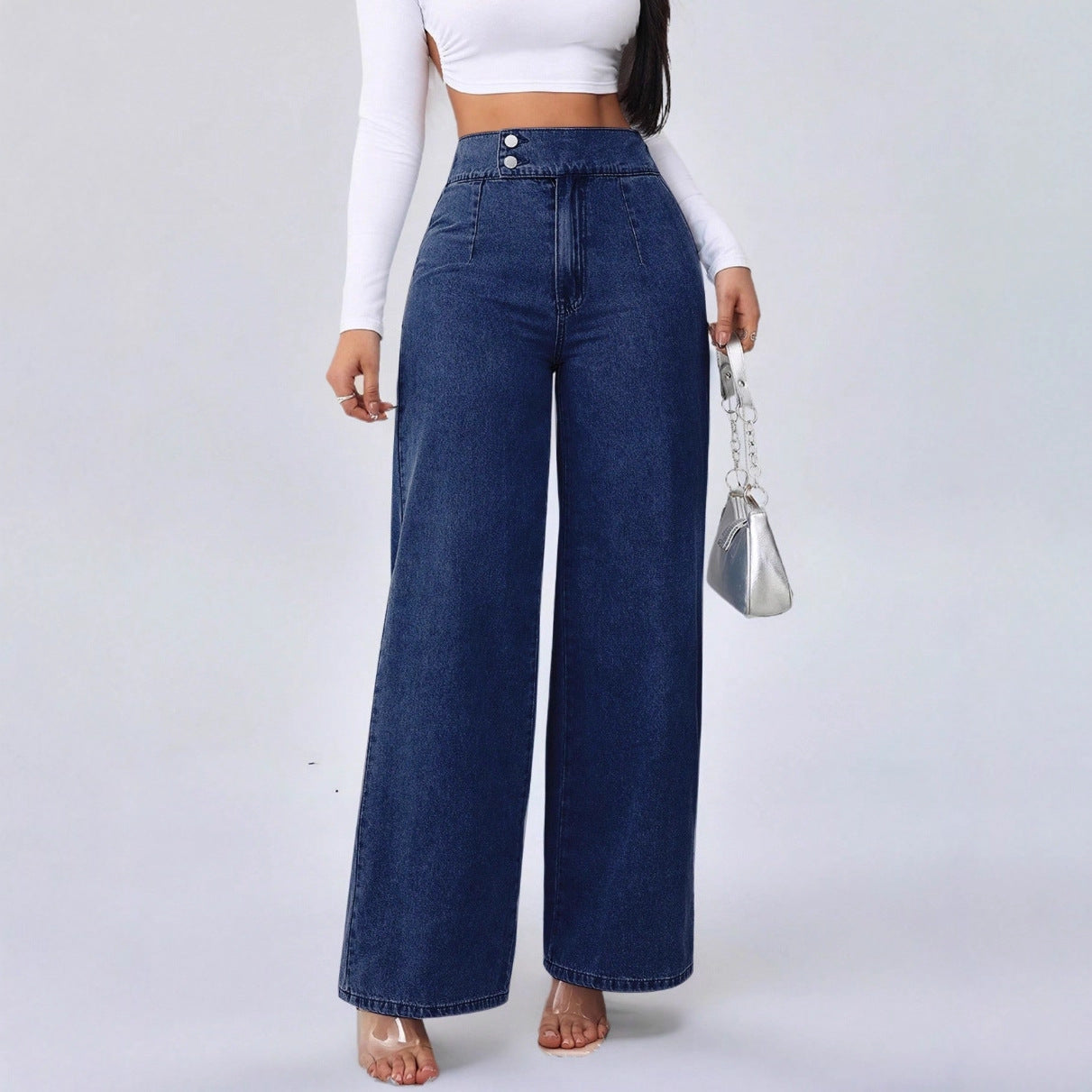 QUEENWAY | Straight Leg Loose Fit High Waist Jeans