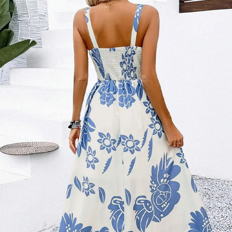 QUEENWAY | Women's Floral Print Spaghetti Strap Dress 🌿👗