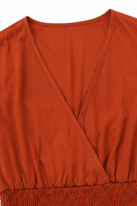 QUEENWAY | Button-Front V-Neck Side Slit Maxi Dress