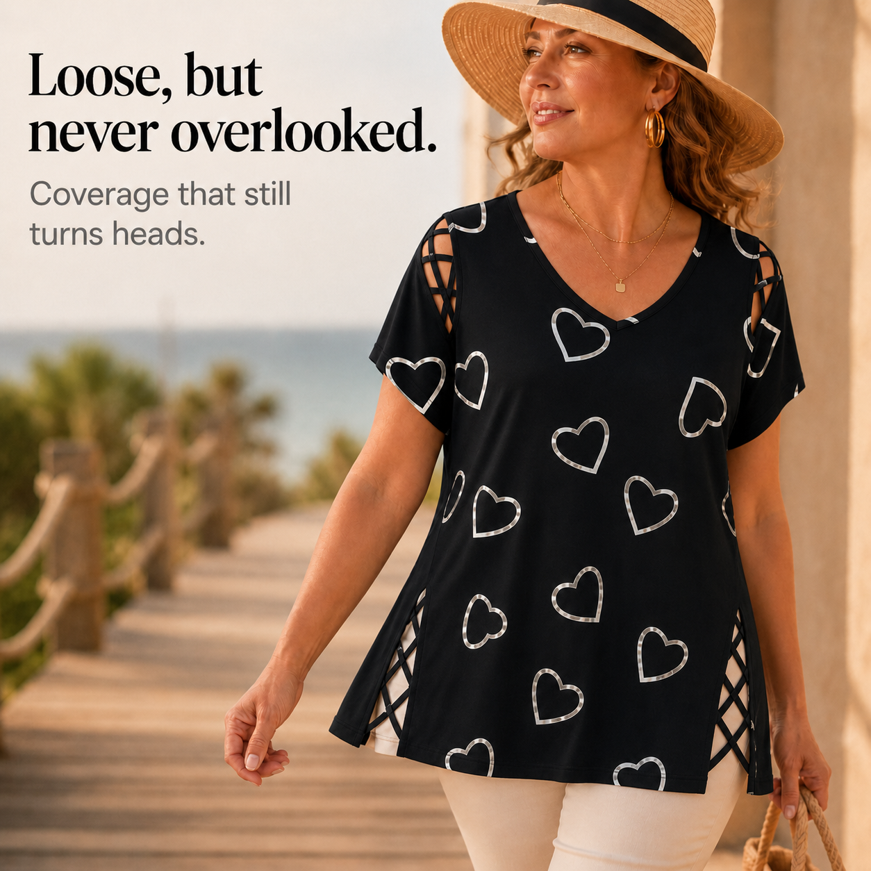 Lace-Up Tee That Shapes Without Squeezing