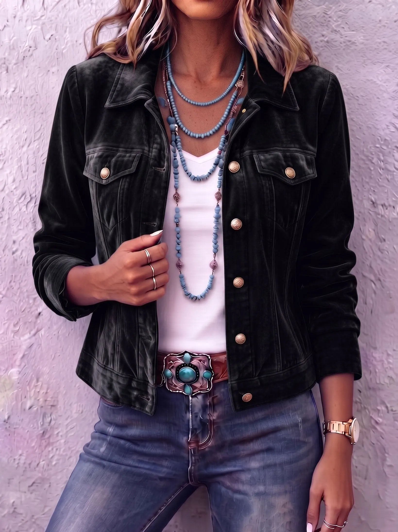 QUEENWAY | Vintage Wash Button Jacket