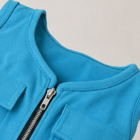 Half-Zip Sleeveless Top And Shorts Set