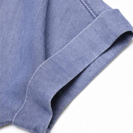 Adjustable Zip-Front Denim Shift Dress