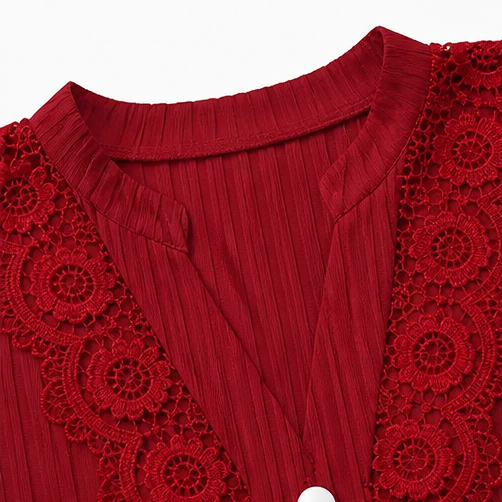 QUEENWAY | Lace-Sleeve Top That Moves With You