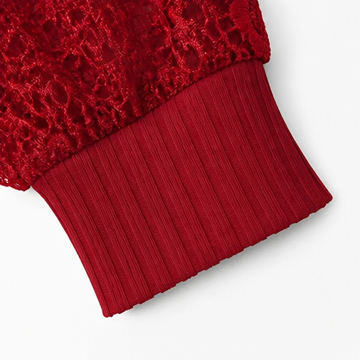 QUEENWAY | Lace-Sleeve Top That Moves With You